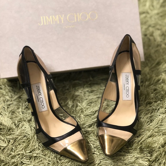 *Sold* Jimmy Choo 💫 black & gold pumps - Picture 1 of 6